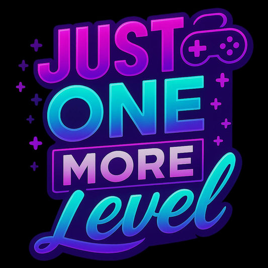 Just One More Level – Kids Neon Gamer T-Shirt 🎮💜