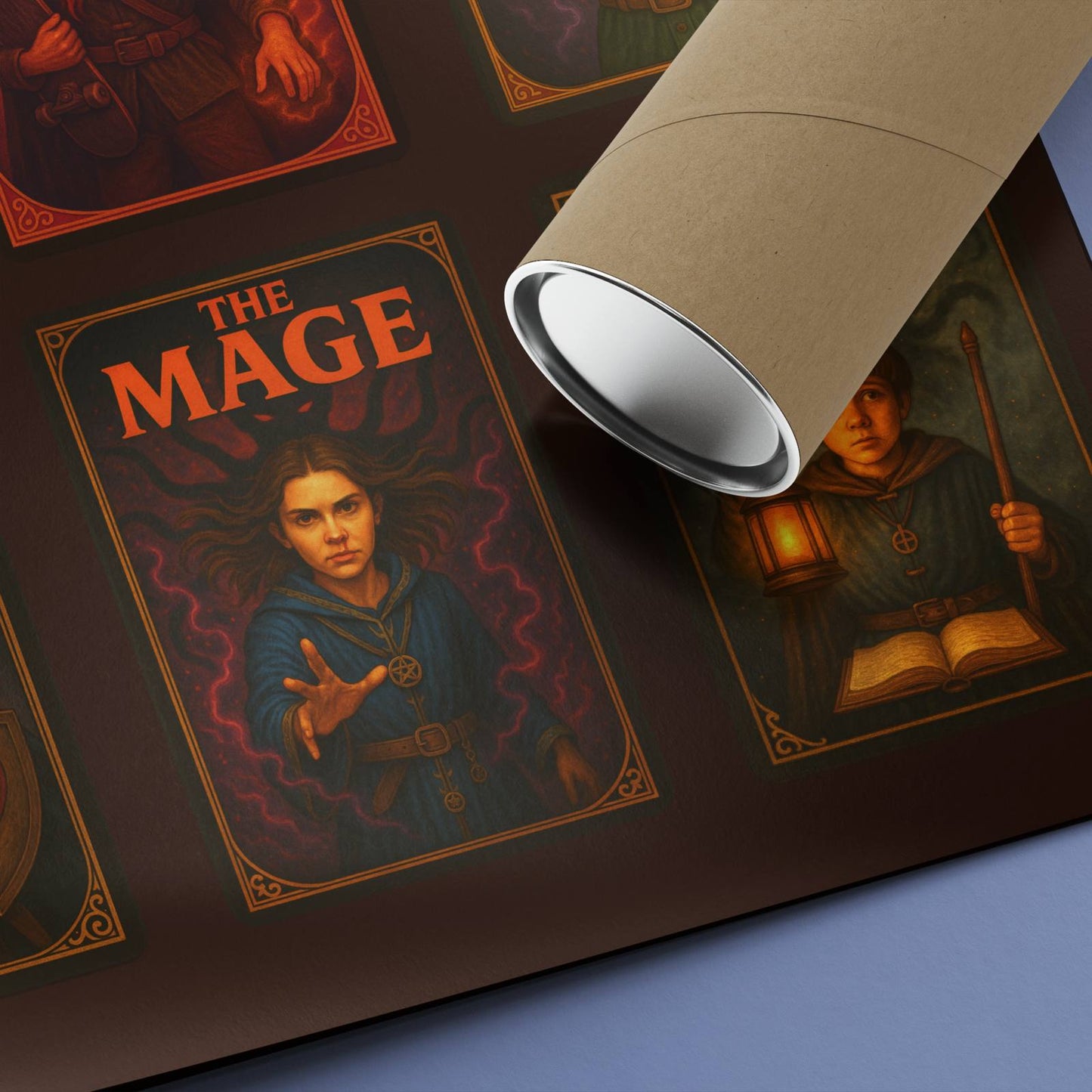 Nerdy Things with Party Rolled Poster - Fantasy Illustration, DnD Wall Art