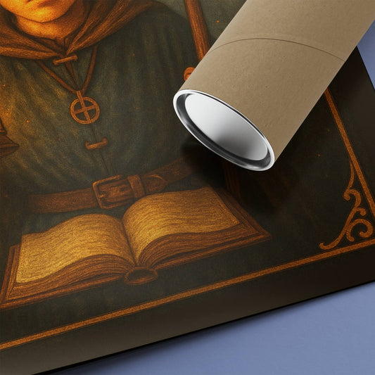 The Cleric Rolled Poster - Fantasy Illustration, DnD Wall Art