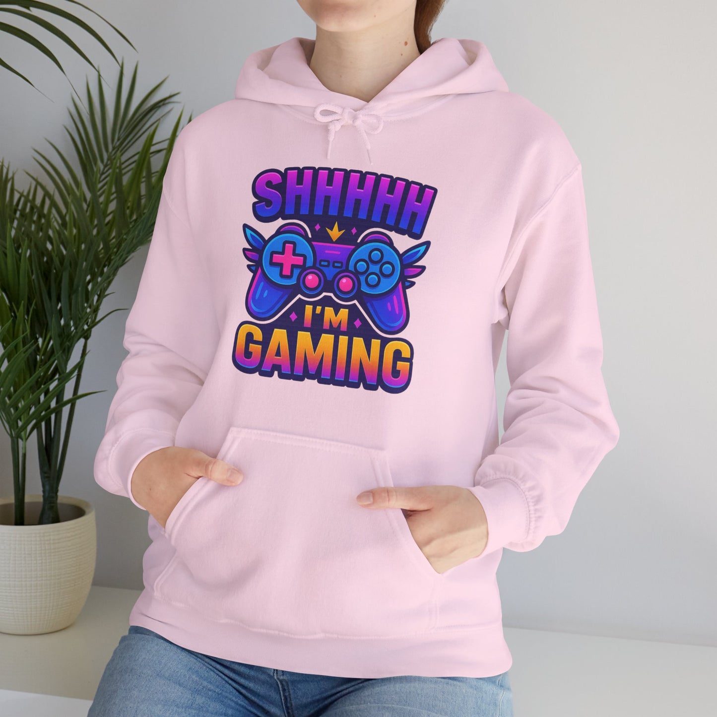 Shhh I’m Gaming – Neon Gamer Hoodie 🎮⚡