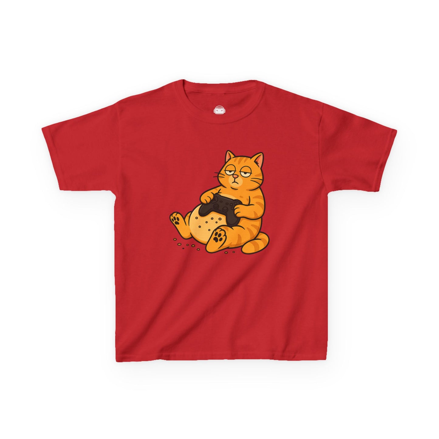 Lazy Gamer Cat โ Kids Funny Gaming T-Shirt ๐ฑ๐ฎ