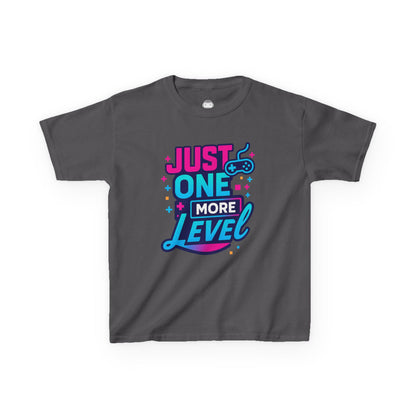 Just One More Level (b/p) – Kids Neon Gamer T-Shirt  🎮💙