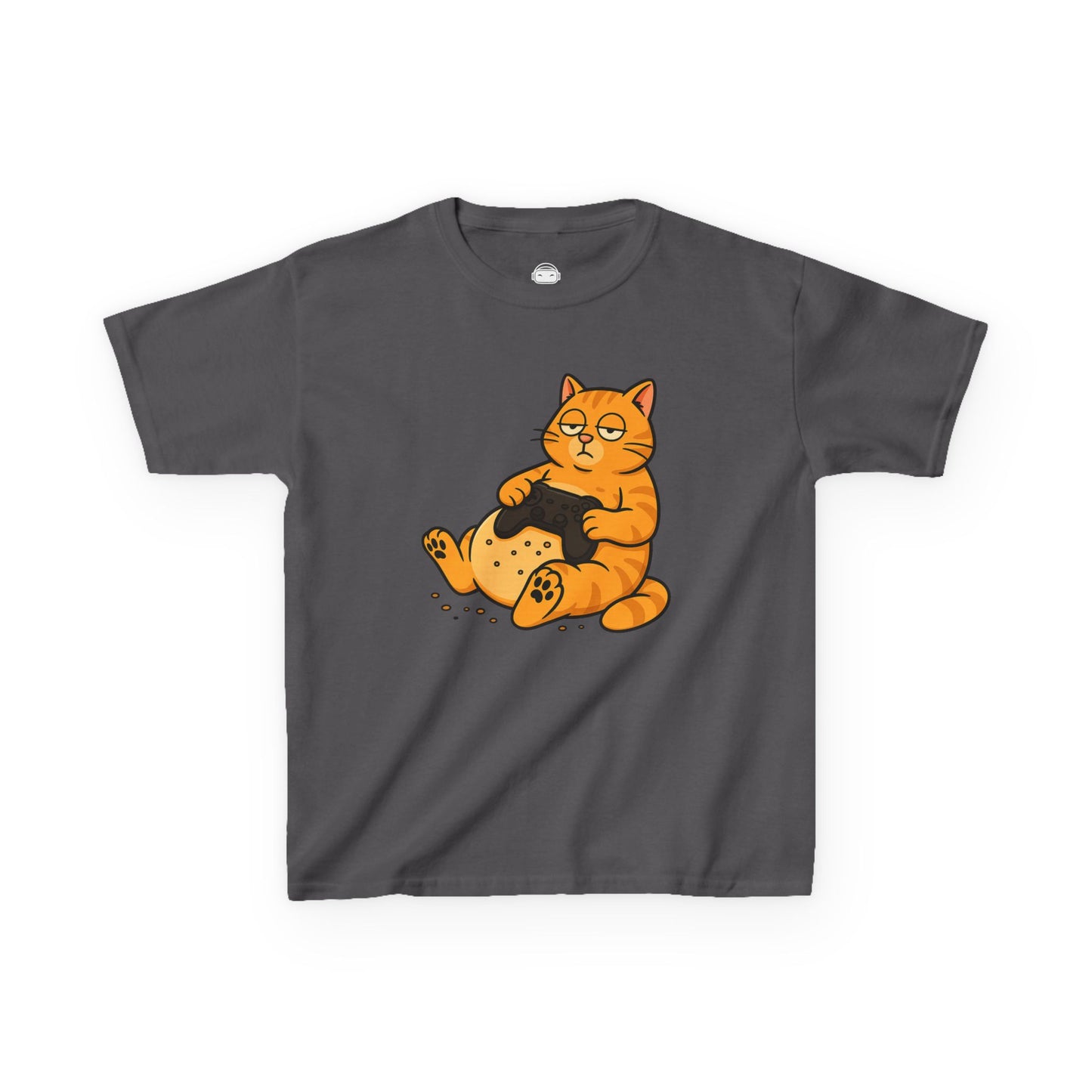 Lazy Gamer Cat – Kids Funny Gaming T-Shirt 🐱🎮