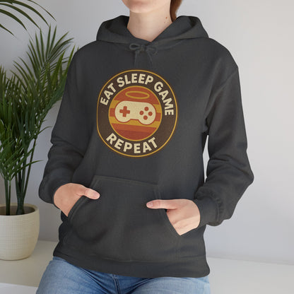 Eat Sleep Game Repeat – Retro Gamer Hoodie 🎮