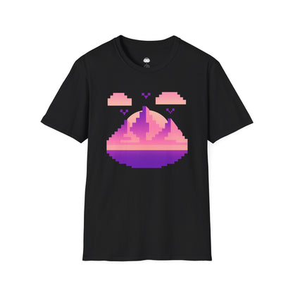 Pixel Sunset – Retro Gamer Horizon T-Shirt - Gaming Lifestyle T-Shirt