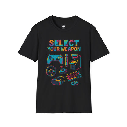 Select Your Weapon (Graffiti) - Gaming Lifestyle T-Shirt