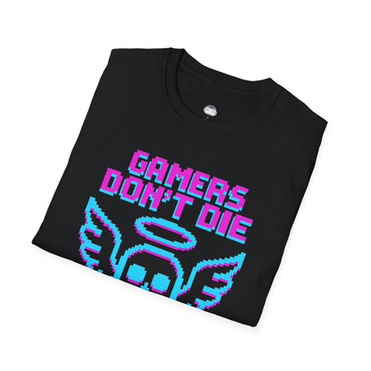 Gamers dont die they respawn 8bit neon - Gaming Lifestyle T-Shirt