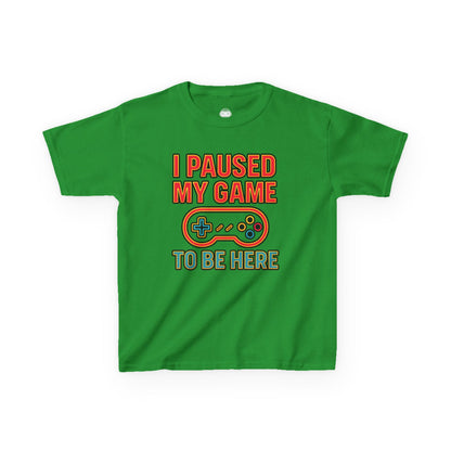 I Paused My Game To Be Here – Kids Funny Gamer T-Shirt 🎮😆