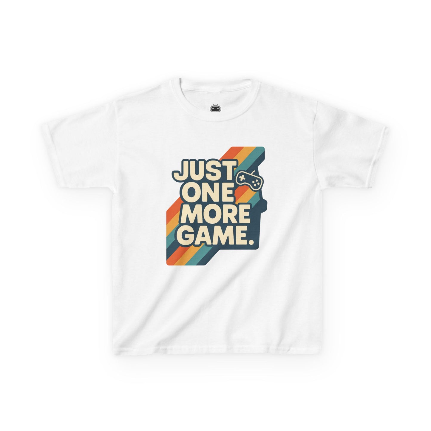Just One More Game – Kids Retro Stripes T-Shirt 🎮🌈