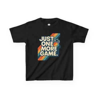Just One More Game – Kids Retro Stripes T-Shirt 🎮🌈