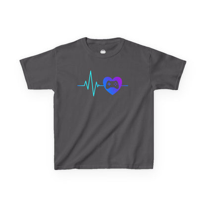 Gamer Heartbeat – Kids Gaming T-Shirt 💙🎮