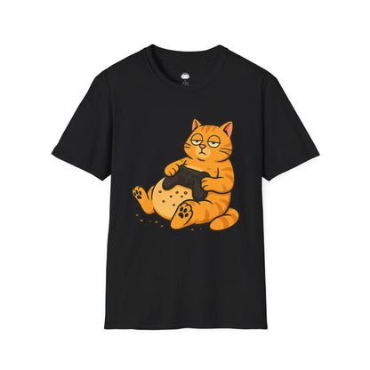 Lazy gamer cat (ginger) - Gaming Lifestyle T-Shirt