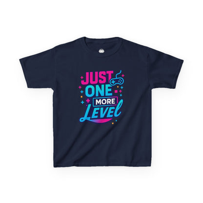 Just One More Level (b/p) – Kids Neon Gamer T-Shirt  🎮💙