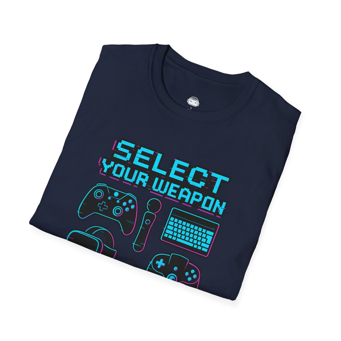 Select Your Weapon – Neon Glitch Gamer T-Shirt - Gaming Lifestyle T-Shirt
