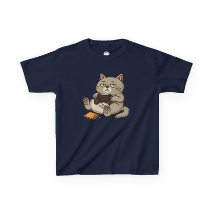 Chill Gamer Cat – Kids Funny Gaming T-Shirt 🐱🎮