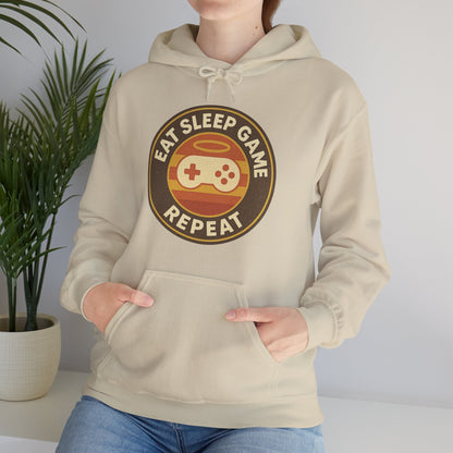Eat Sleep Game Repeat – Retro Gamer Hoodie 🎮