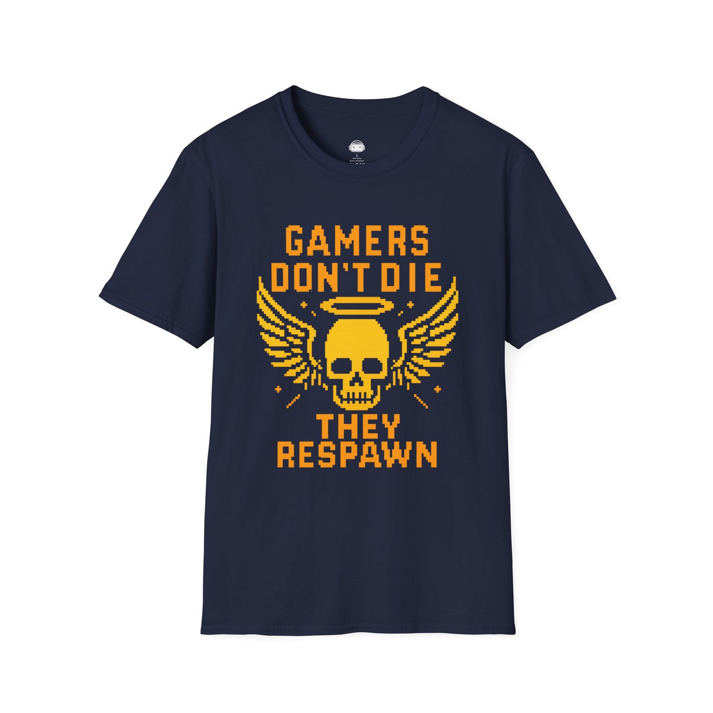 Gamers dont die they respawn 8bit gold - Gaming Lifestyle T-Shirt