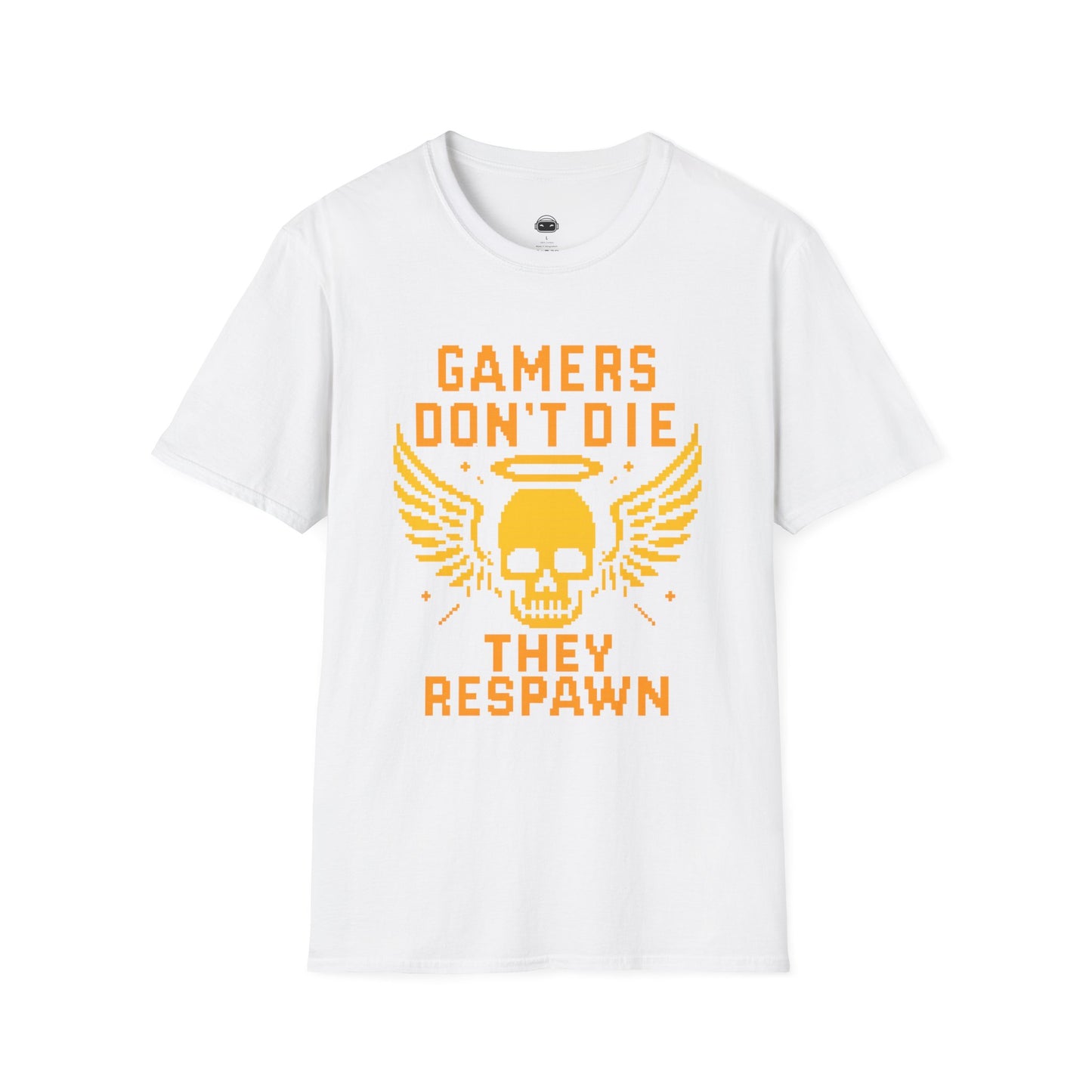 Gamers dont die they respawn 8bit gold - Gaming Lifestyle T-Shirt