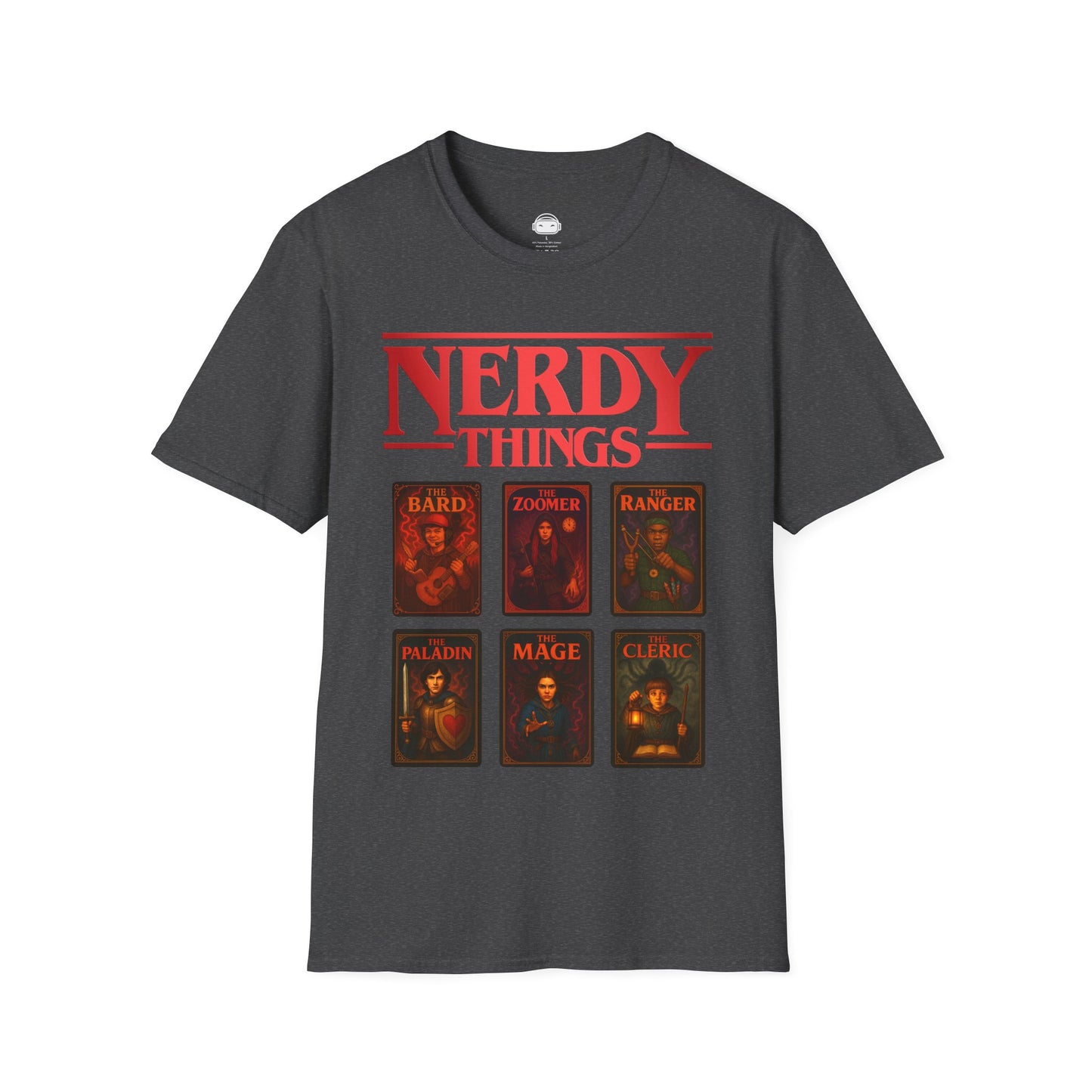 Nerdy Things Full Party T-Shirt | DnD Card Design Tee
