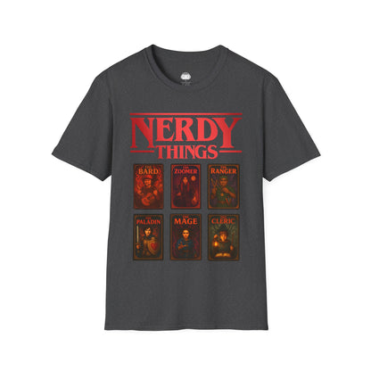 Nerdy Things Full Party T-Shirt | DnD Card Design Tee