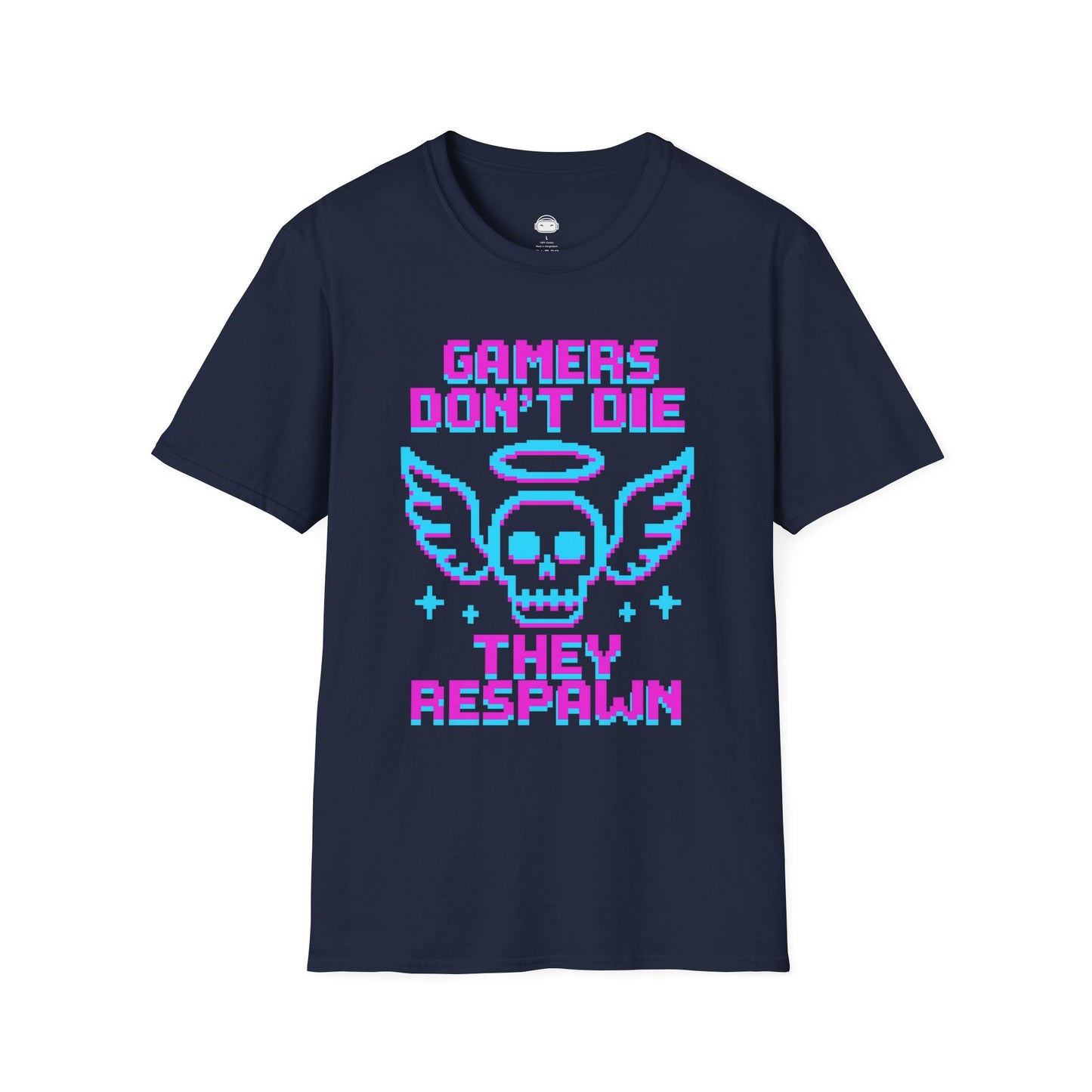 Gamers dont die they respawn 8bit neon - Gaming Lifestyle T-Shirt
