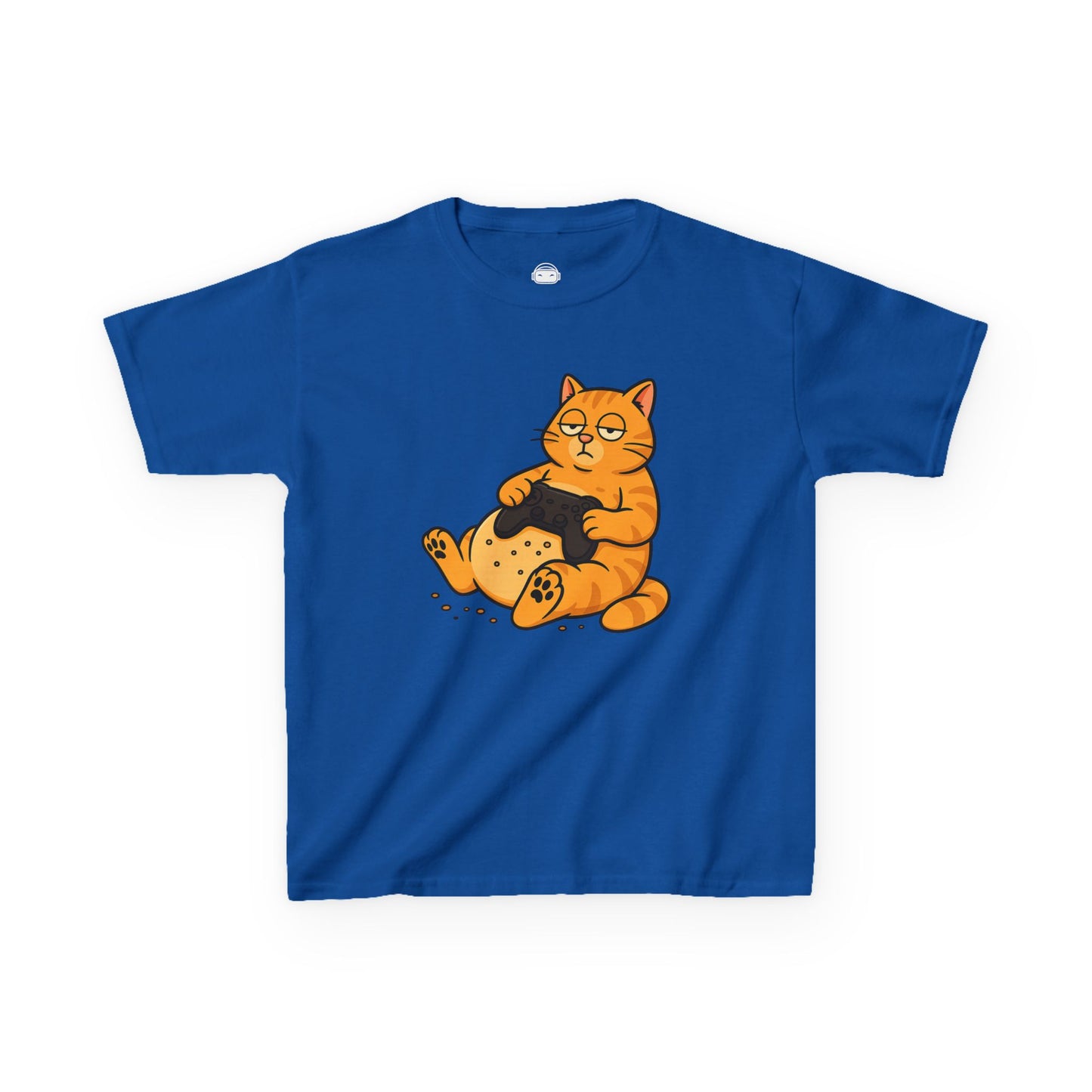 Lazy Gamer Cat – Kids Funny Gaming T-Shirt 🐱🎮