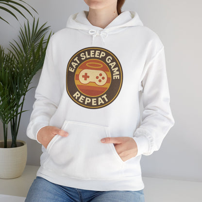 Eat Sleep Game Repeat – Retro Gamer Hoodie 🎮