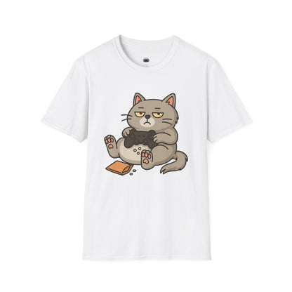 Lazy gamer cat (grey) - Gaming Lifestyle T-Shirt