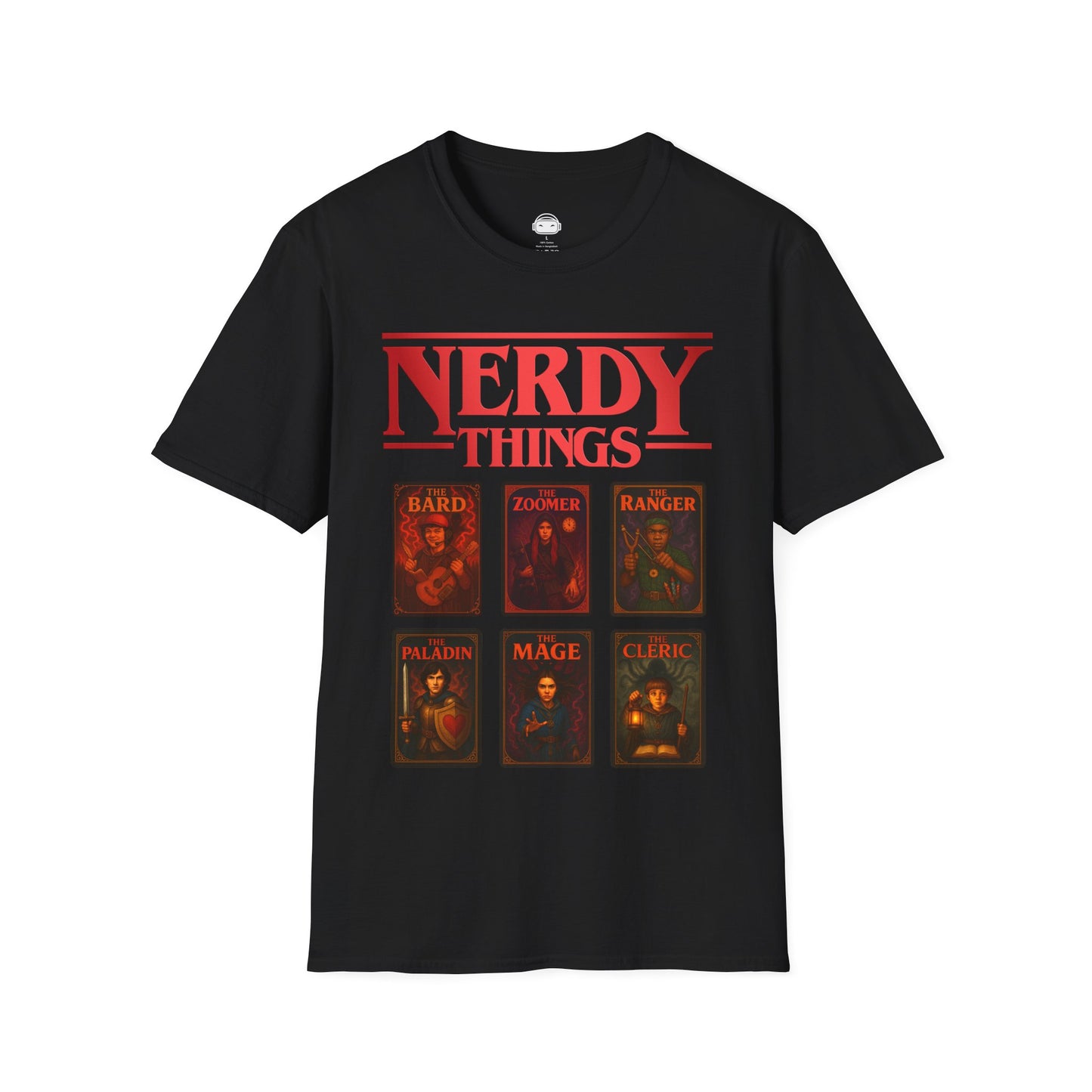Nerdy Things Full Party T-Shirt | DnD Card Design Tee