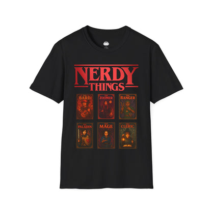 Nerdy Things Full Party T-Shirt | DnD Card Design Tee