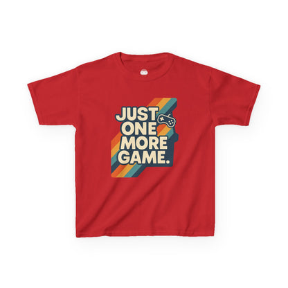 Just One More Game – Kids Retro Stripes T-Shirt 🎮🌈