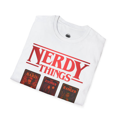 Nerdy Things Full Party T-Shirt | DnD Card Design Tee