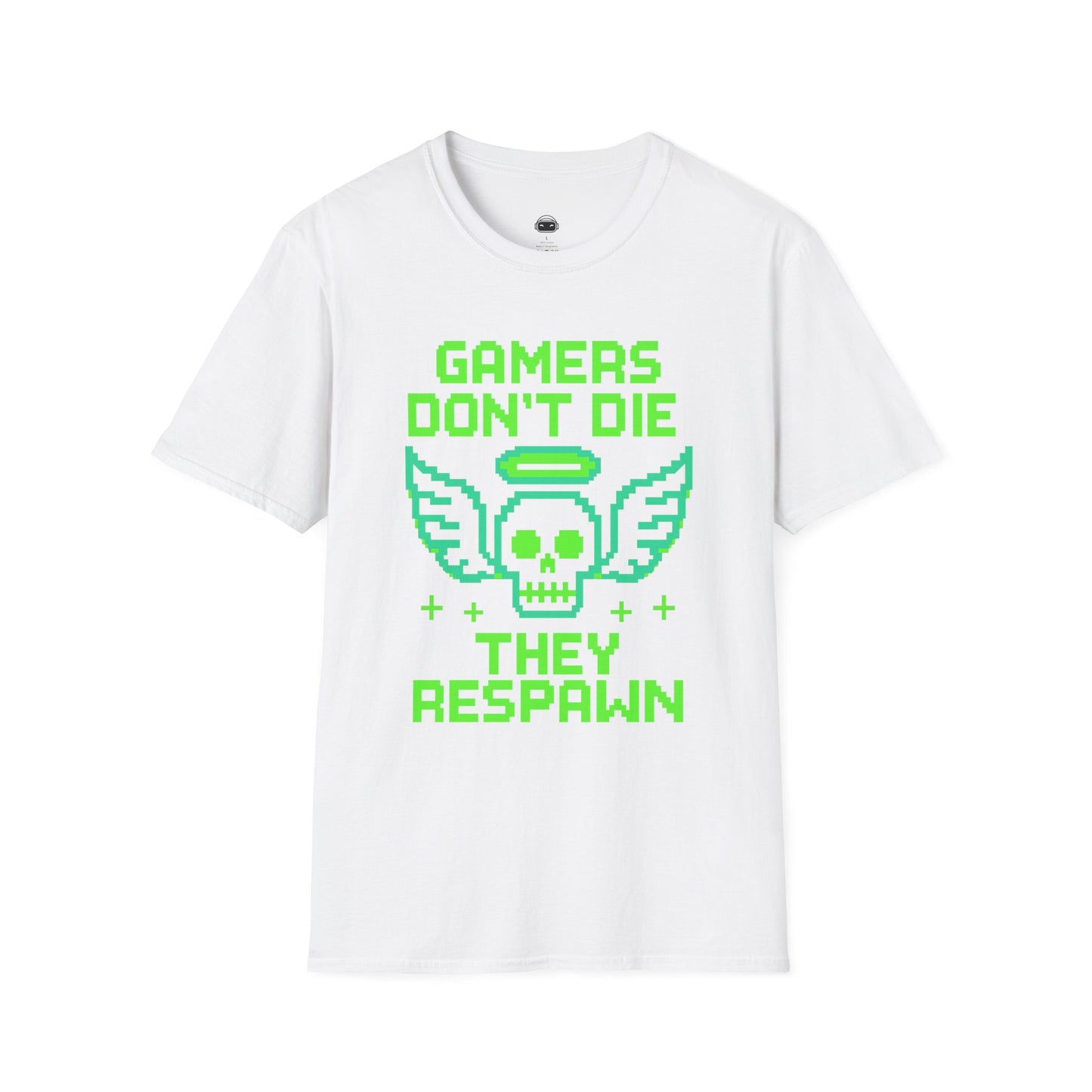 Gamers dont die they respawn 8bit neon green - Gaming Lifestyle T-Shirt