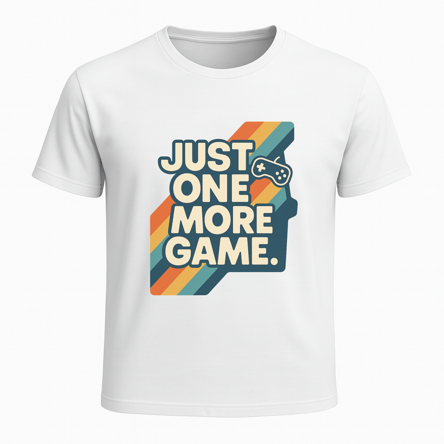 Just One More Game (stripes) - Gaming Lifestyle T-Shirt