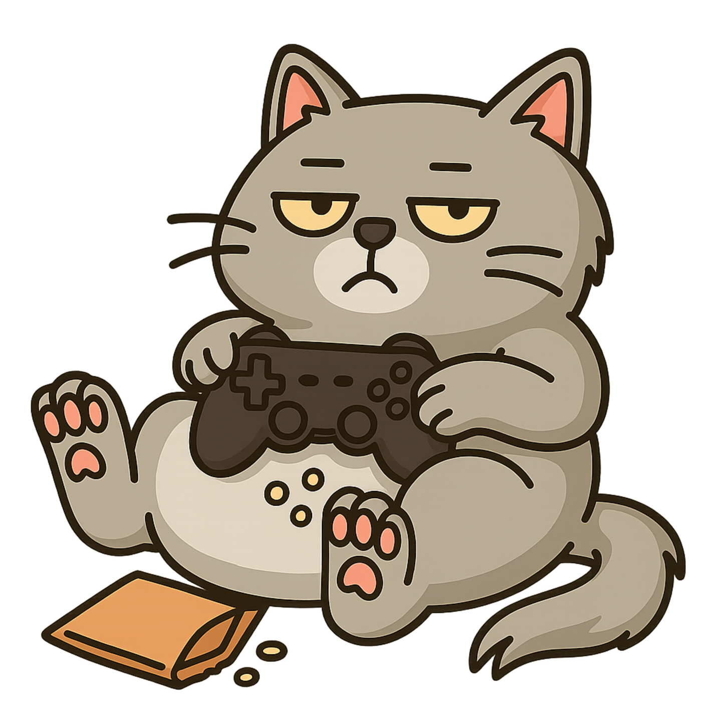 Lazy gamer cat (grey) - Gaming Lifestyle T-Shirt