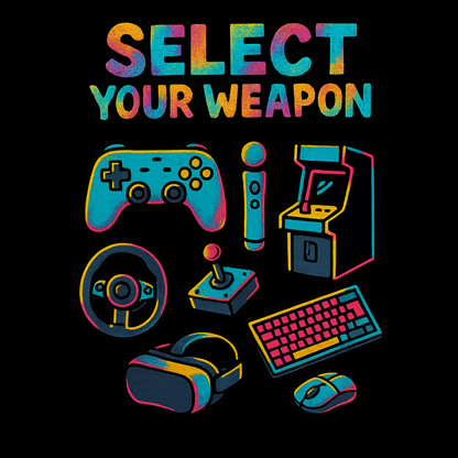 Select Your Weapon (Graffiti) - Gaming Lifestyle T-Shirt