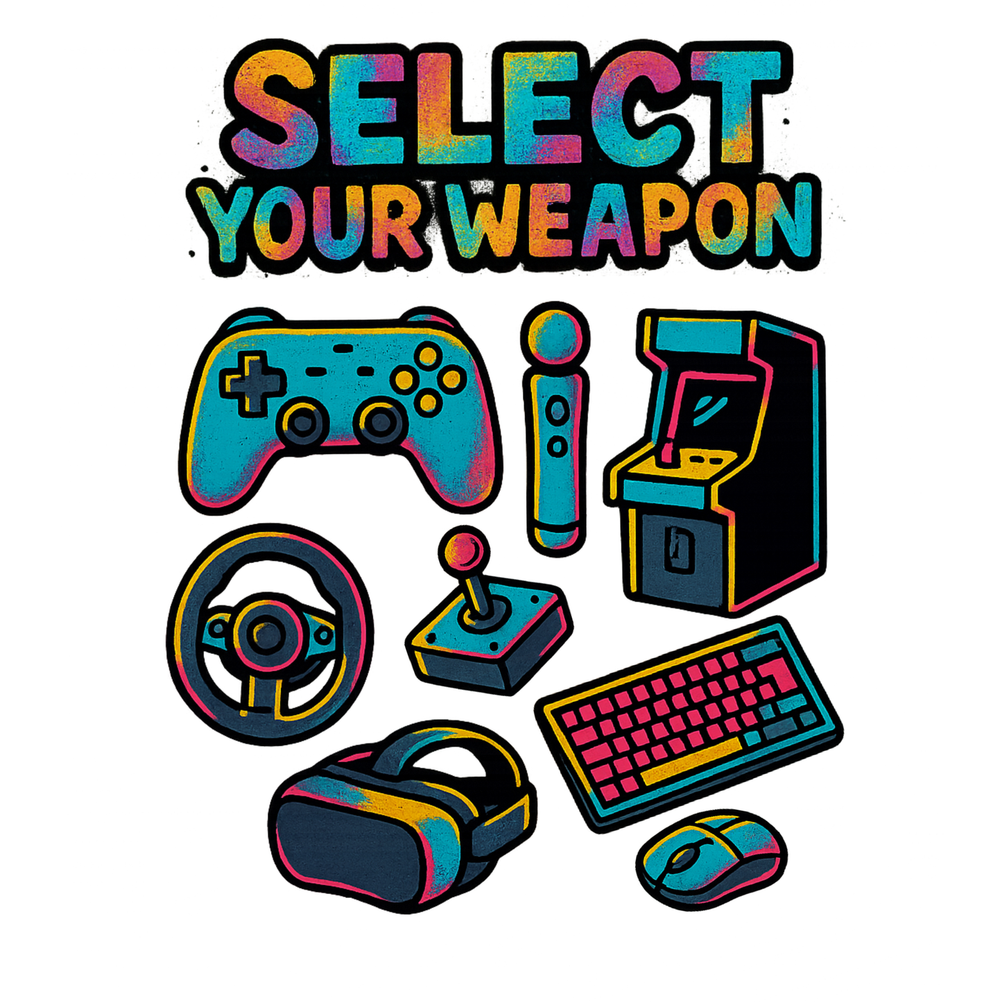 Select Your Weapon (Graffiti) - Gaming Lifestyle T-Shirt