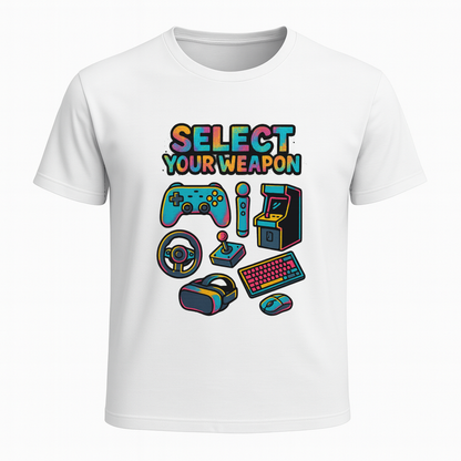Select Your Weapon (Graffiti) - Gaming Lifestyle T-Shirt