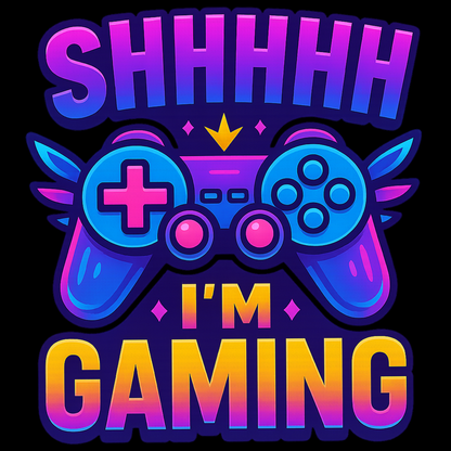 Shhh I’m Gaming – Neon Gamer Tee 🎮