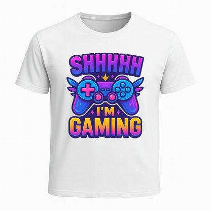 Shhh I’m Gaming – Neon Gamer Tee 🎮