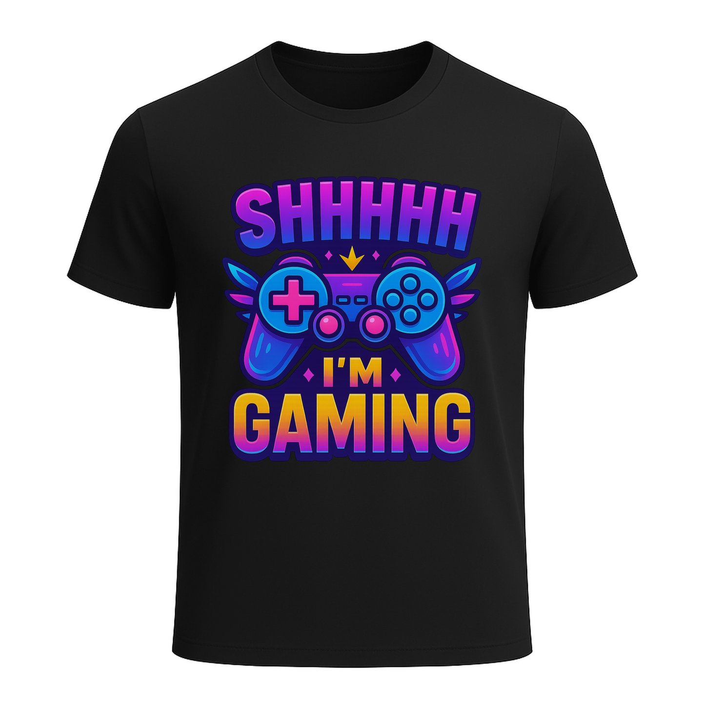 Shhh I’m Gaming – Neon Gamer Tee 🎮