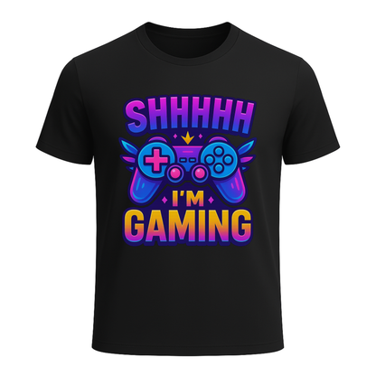Shhh I’m Gaming – Neon Gamer Tee 🎮