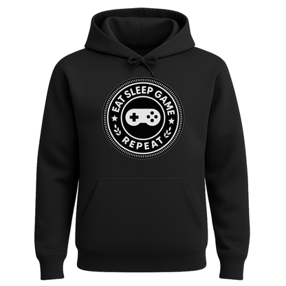 Eat Sleep Game Repeat – Classic Gamer Hoodie 🎮