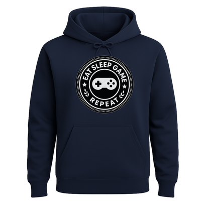 Eat Sleep Game Repeat – Classic Gamer Hoodie 🎮