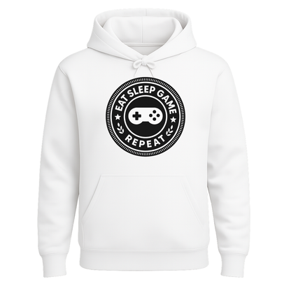 Eat Sleep Game Repeat – Classic Gamer Hoodie 🎮
