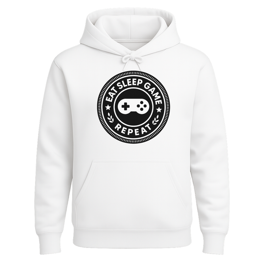 Eat Sleep Game Repeat – Classic Gamer Hoodie 🎮