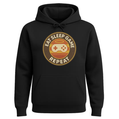 Eat Sleep Game Repeat – Retro Gamer Hoodie 🎮
