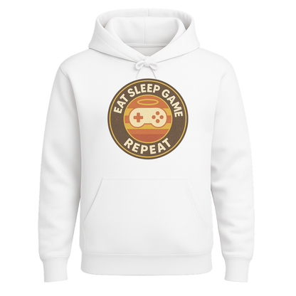 Eat Sleep Game Repeat – Retro Gamer Hoodie 🎮