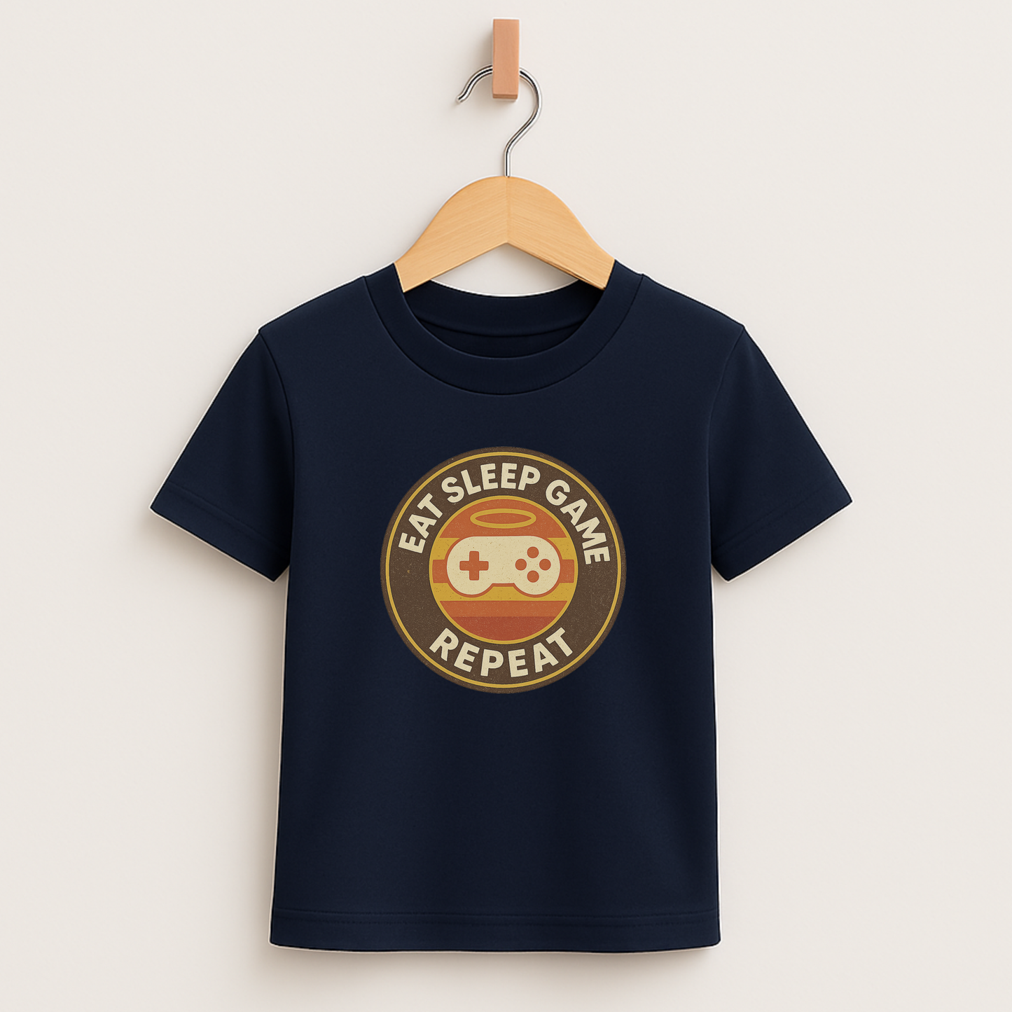 Eat Sleep Game Repeat – Kids Retro Gamer T-Shirt 🎮🕹️
