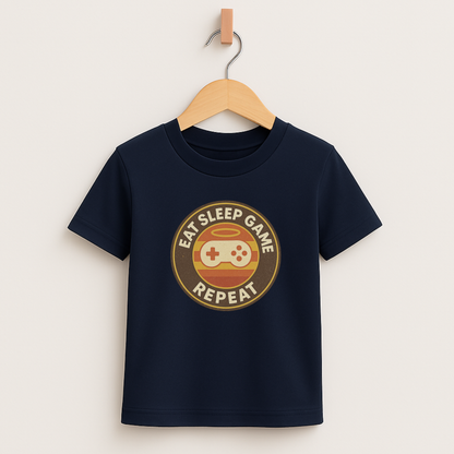 Eat Sleep Game Repeat – Kids Retro Gamer T-Shirt 🎮🕹️